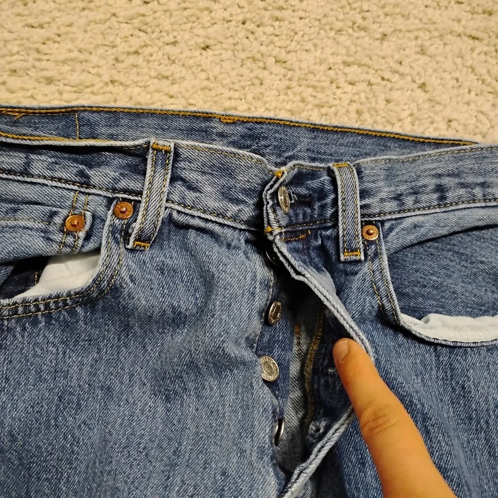 Levis Jeans Mens 31x32 Blue 501 Straight Cowboy Western Ranch Work Chore Denim